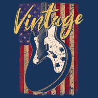 USA Flag Vintage Guitar Patriotic Instrument T-Shirt