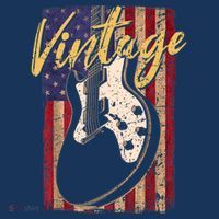 USA Flag Vintage Guitar Patriotic Instrument Flatbill Hat