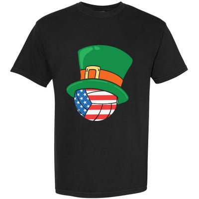 USA Flag Volleyball Leprechaun Patrick Garment-Dyed Heavyweight T-Shirt