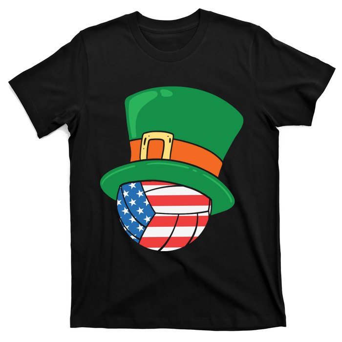 USA Flag Volleyball Leprechaun Patrick T-Shirt