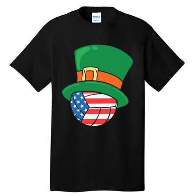 USA Flag Volleyball Leprechaun Patrick Tall T-Shirt