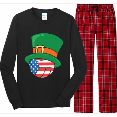 USA Flag Volleyball Leprechaun Patrick Long Sleeve Pajama Set