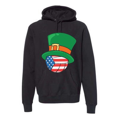 USA Flag Volleyball Leprechaun Patrick Premium Hoodie