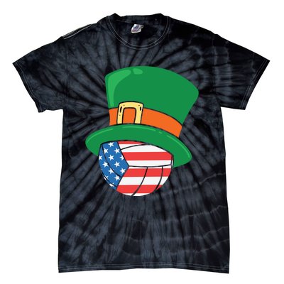 USA Flag Volleyball Leprechaun Patrick Tie-Dye T-Shirt