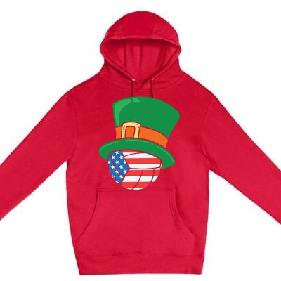 USA Flag Volleyball Leprechaun Patrick Premium Pullover Hoodie