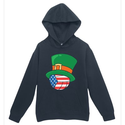 USA Flag Volleyball Leprechaun Patrick Urban Pullover Hoodie