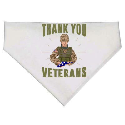 Us Flag Veteran Proud Soldier Usa American Memorial Day Meaningful Gift USA-Made Doggie Bandana