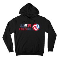 USA Flag Volleyball And Volleyball Hoodie