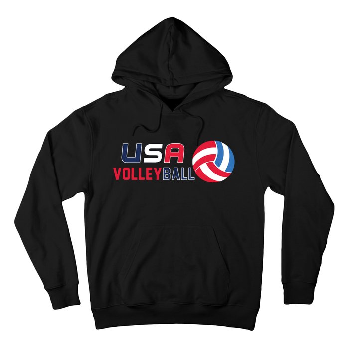 USA Flag Volleyball And Volleyball Hoodie