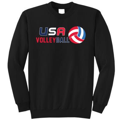 USA Flag Volleyball And Volleyball Sweatshirt