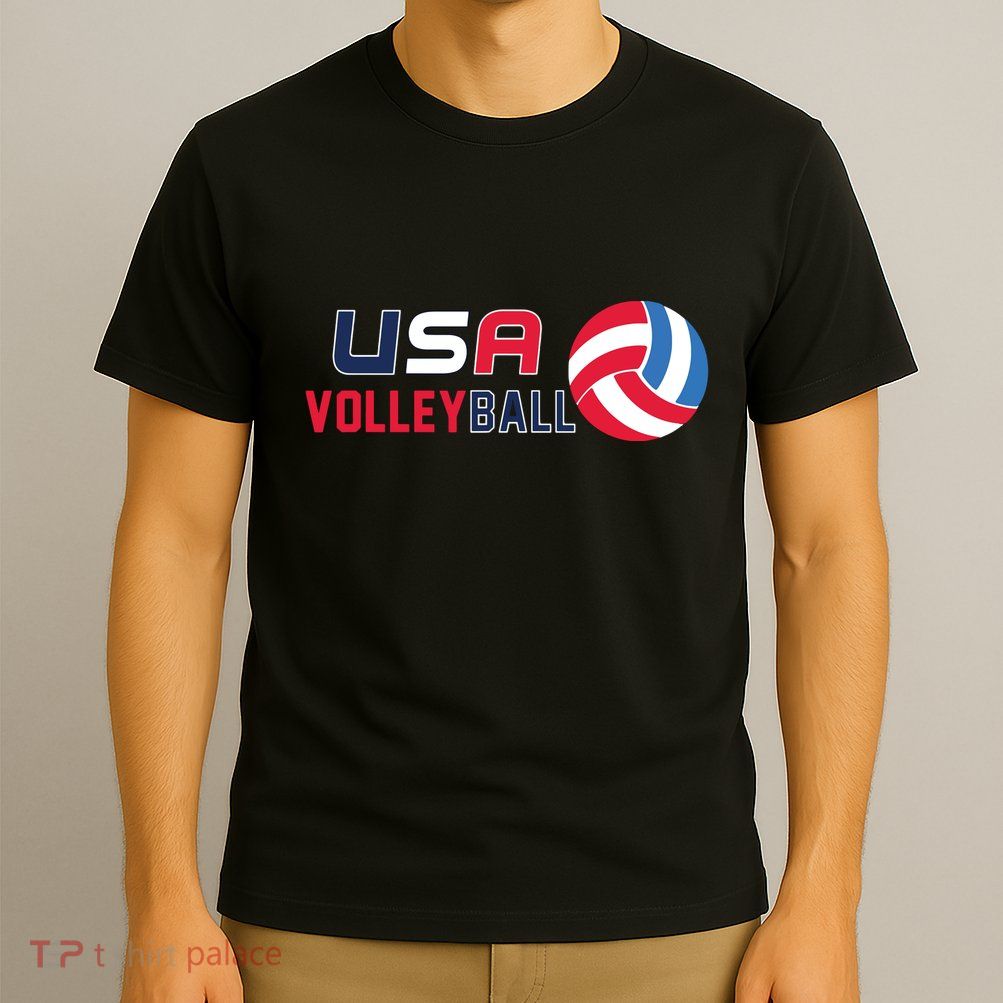 USA Flag Volleyball And Volleyball T-Shirt