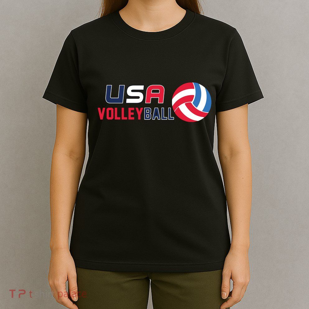 USA Flag Volleyball And Volleyball T-Shirt