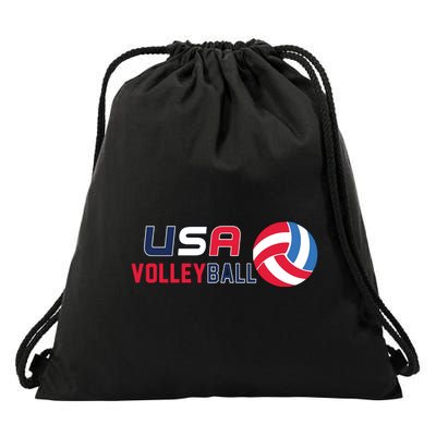 USA Flag Volleyball And Volleyball Drawstring Bag