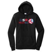 USA Flag Volleyball And Volleyball Women's Pullover Hoodie