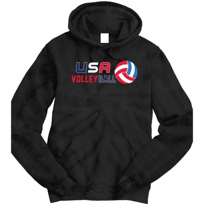 USA Flag Volleyball And Volleyball Tie Dye Hoodie