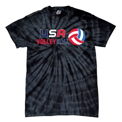 USA Flag Volleyball And Volleyball Tie-Dye T-Shirt