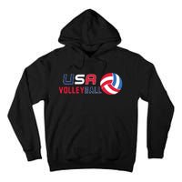 USA Flag Volleyball And Volleyball Tall Hoodie