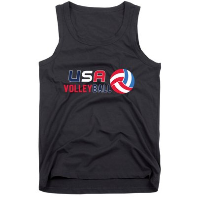 USA Flag Volleyball And Volleyball Tank Top