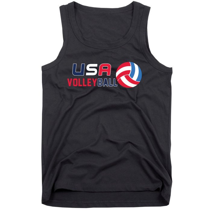 USA Flag Volleyball And Volleyball Tank Top