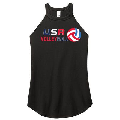 USA Flag Volleyball And Volleyball Women's Perfect Tri Rocker Tank