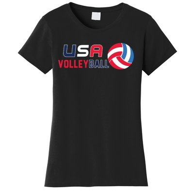 USA Flag Volleyball And Volleyball Women's T-Shirt