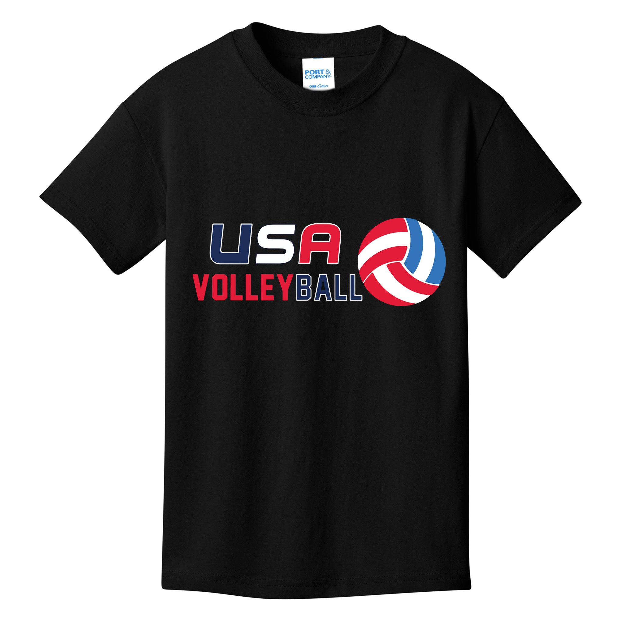 USA Flag Volleyball And Volleyball Kids T-Shirt