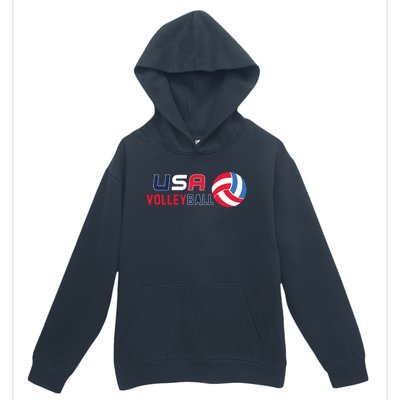 USA Flag Volleyball And Volleyball Urban Pullover Hoodie