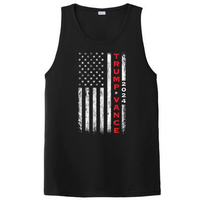 Us Flag Vintage Subdued Vertical Trump Vance 2024 Gift PosiCharge Competitor Tank