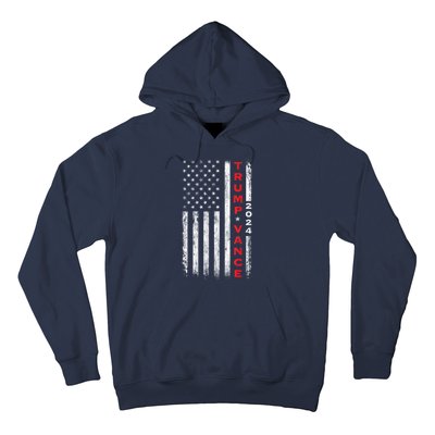 Us Flag Vintage Subdued Vertical Trump Vance 2024 Gift Hoodie