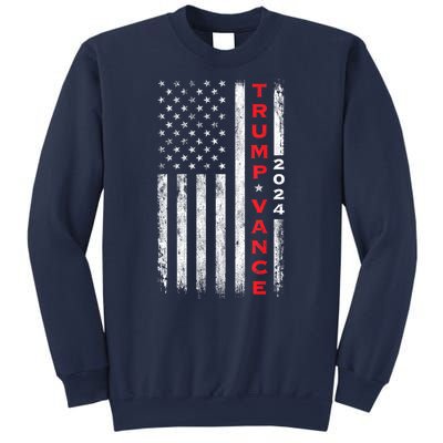 Us Flag Vintage Subdued Vertical Trump Vance 2024 Gift Sweatshirt