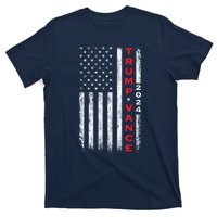 Us Flag Vintage Subdued Vertical Trump Vance 2024 Gift T-Shirt