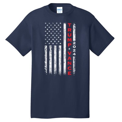 Us Flag Vintage Subdued Vertical Trump Vance 2024 Gift Tall T-Shirt