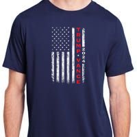 Us Flag Vintage Subdued Vertical Trump Vance 2024 Gift Adult ChromaSoft Performance T-Shirt