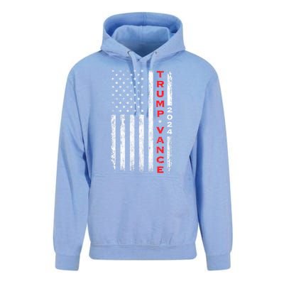 Us Flag Vintage Subdued Vertical Trump Vance 2024 Gift Unisex Surf Hoodie