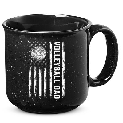 USA Flag Volleyball Dad Volleyball Game Day Vibes 15oz Campfire Ceramic Mug