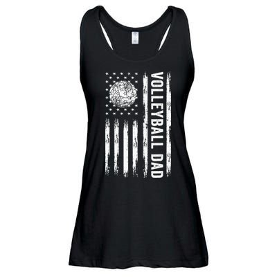 USA Flag Volleyball Dad Volleyball Game Day Vibes Ladies Essential Flowy Tank