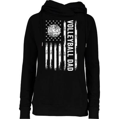 USA Flag Volleyball Dad Volleyball Game Day Vibes Womens Funnel Neck Pullover Hood
