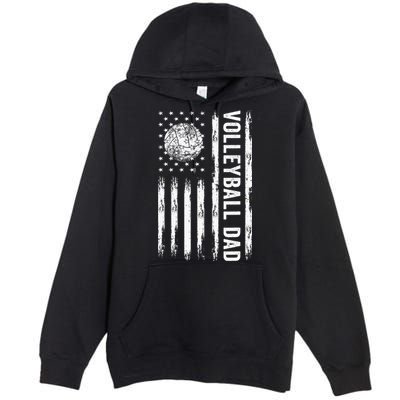USA Flag Volleyball Dad Volleyball Game Day Vibes Premium Pullover Hoodie