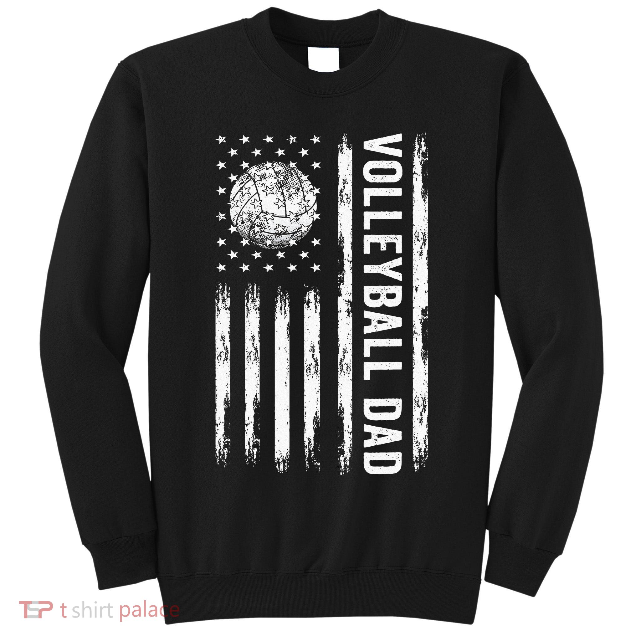 USA Flag Volleyball Dad Volleyball Game Day Vibes Tall Sweatshirt