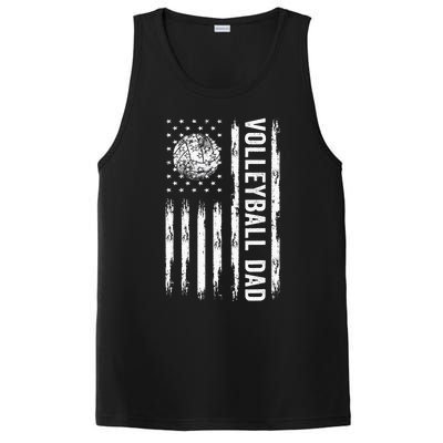 USA Flag Volleyball Dad Volleyball Game Day Vibes PosiCharge Competitor Tank