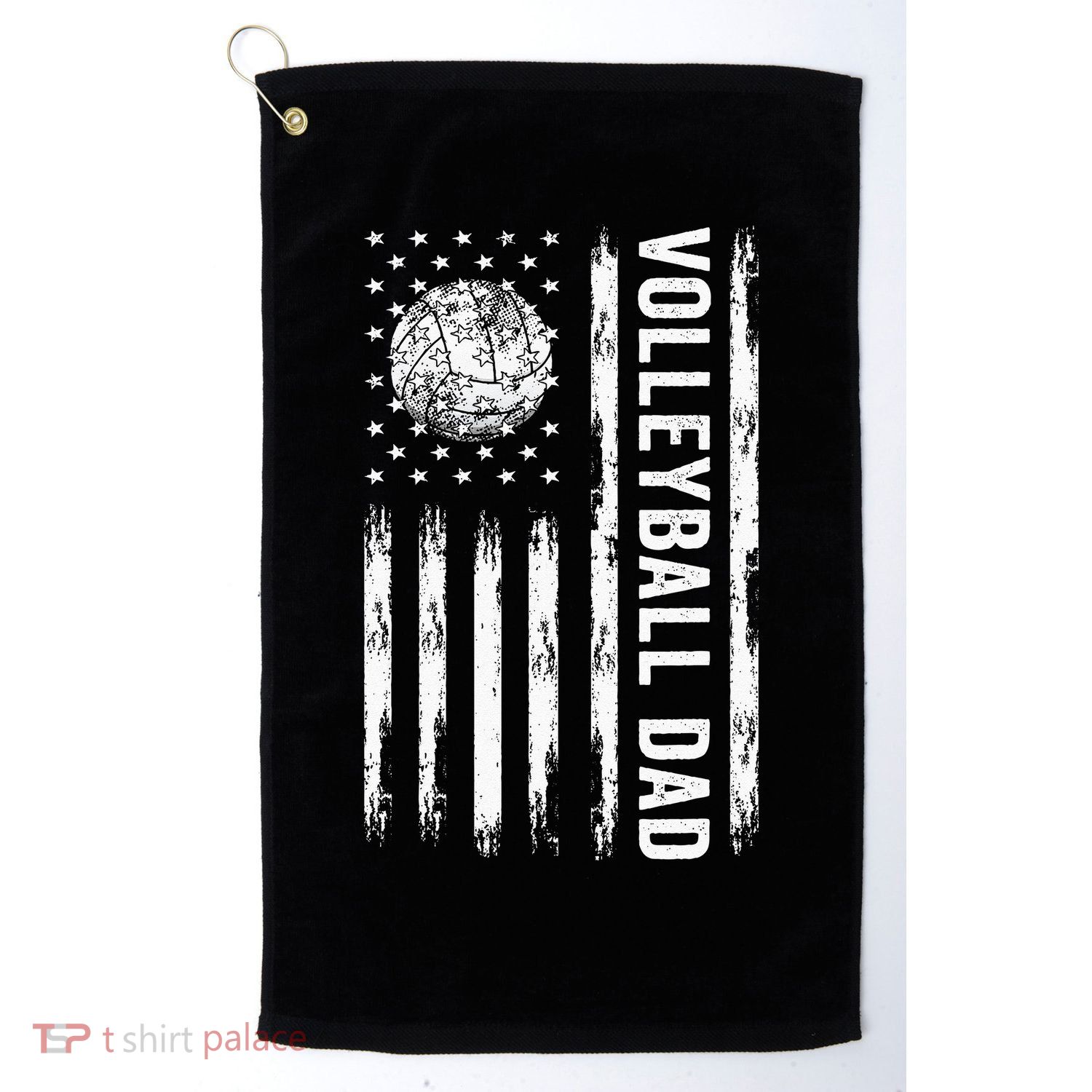 USA Flag Volleyball Dad Volleyball Game Day Vibes Golf Towel