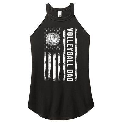 USA Flag Volleyball Dad Volleyball Game Day Vibes Women's Perfect Tri Rocker Tank