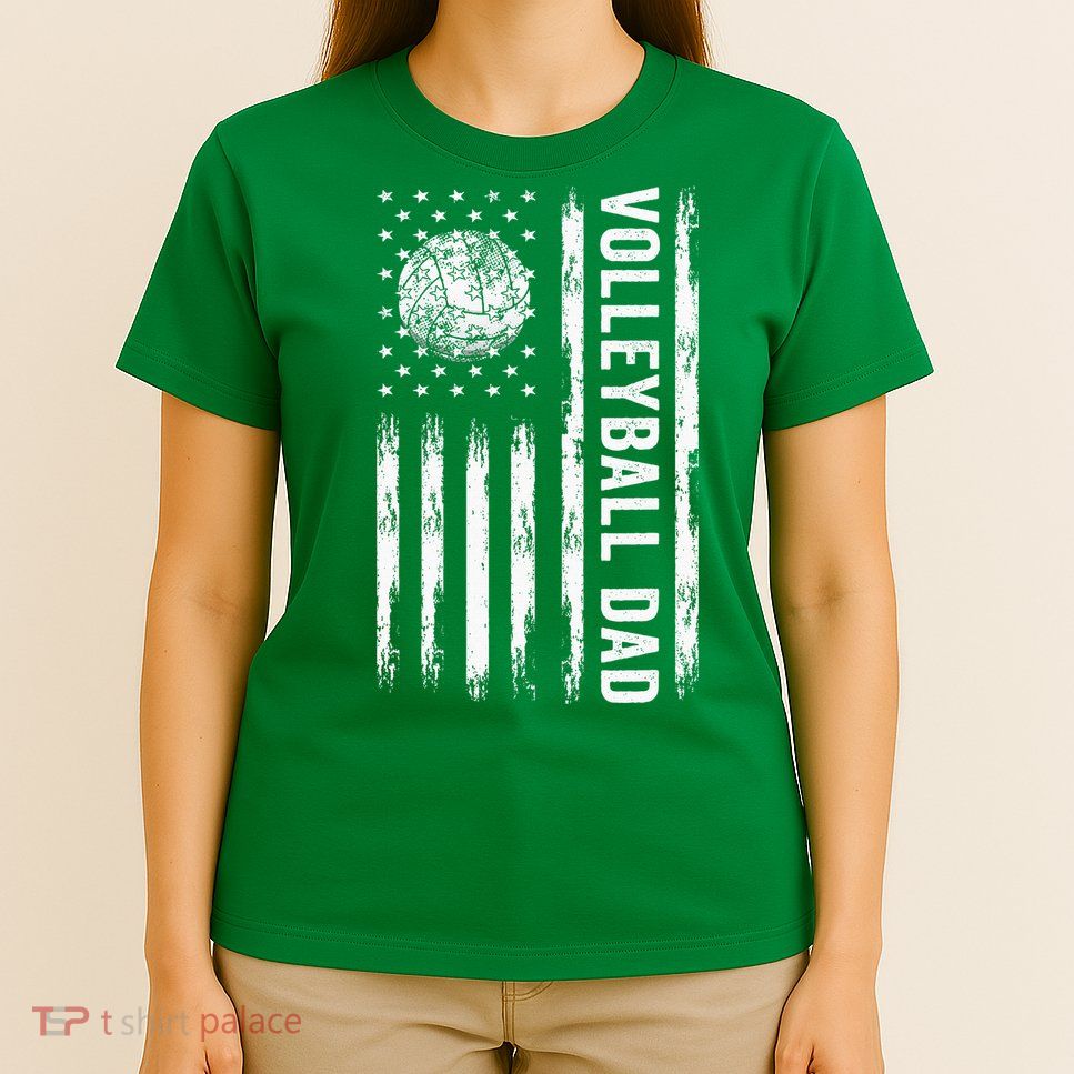USA Flag Volleyball Dad Volleyball Game Day Vibes T-Shirt