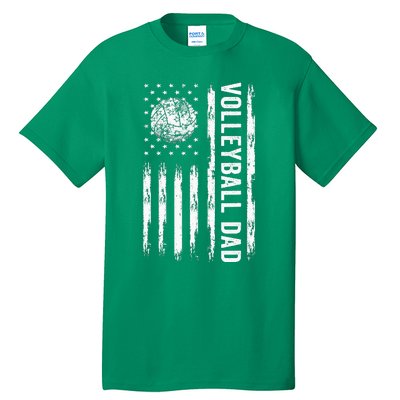 USA Flag Volleyball Dad Volleyball Game Day Vibes Tall T-Shirt