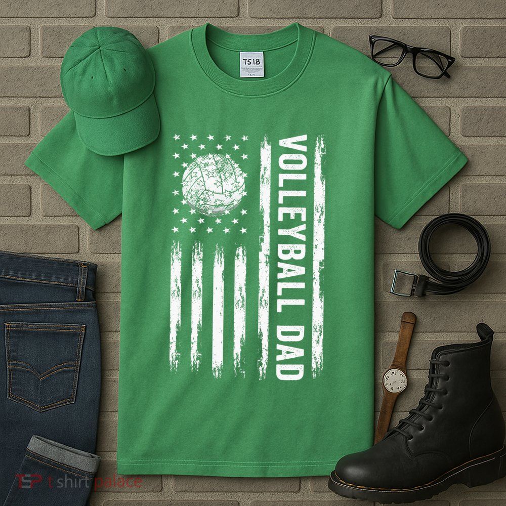 USA Flag Volleyball Dad Volleyball Game Day Vibes Tall T-Shirt
