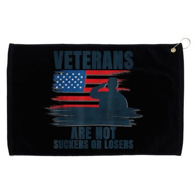 Us Flag Veterans Are Not Suckers Or Losers Gift Grommeted Golf Towel