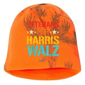 Usa Flag Veteran For Harris Walz Waltz Gift Kati - Camo Knit Beanie