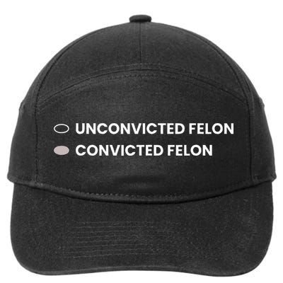 Unconvicted Felon Vs Convicted Felon Funny Ballot Paper 7-Panel Snapback Hat