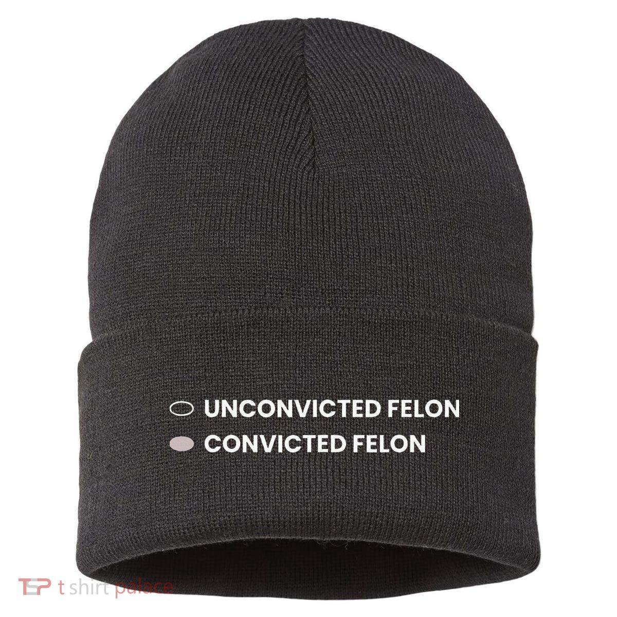 Unconvicted Felon Vs Convicted Felon Funny Ballot Paper Sustainable Knit Beanie