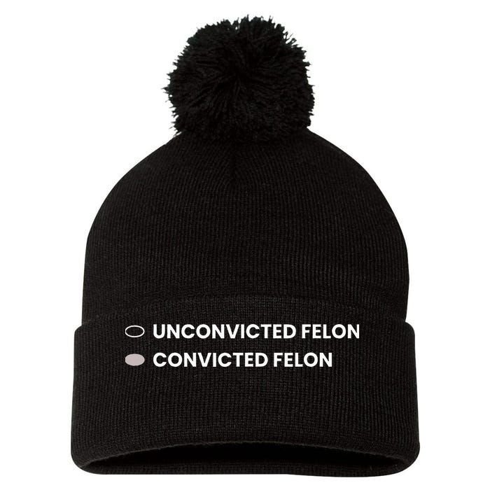 Unconvicted Felon Vs Convicted Felon Funny Ballot Paper Pom Pom 12in Knit Beanie